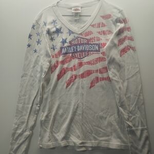 Harley-Davidson White Long Sleeve Shirt